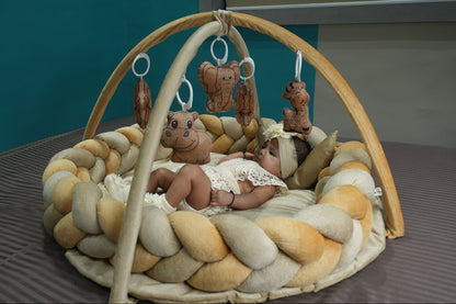 Kudos Cozy Braided Baby Play Gym with Safari Animal Toys