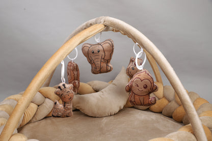 Kudos Cozy Braided Baby Play Gym with Safari Animal Toys